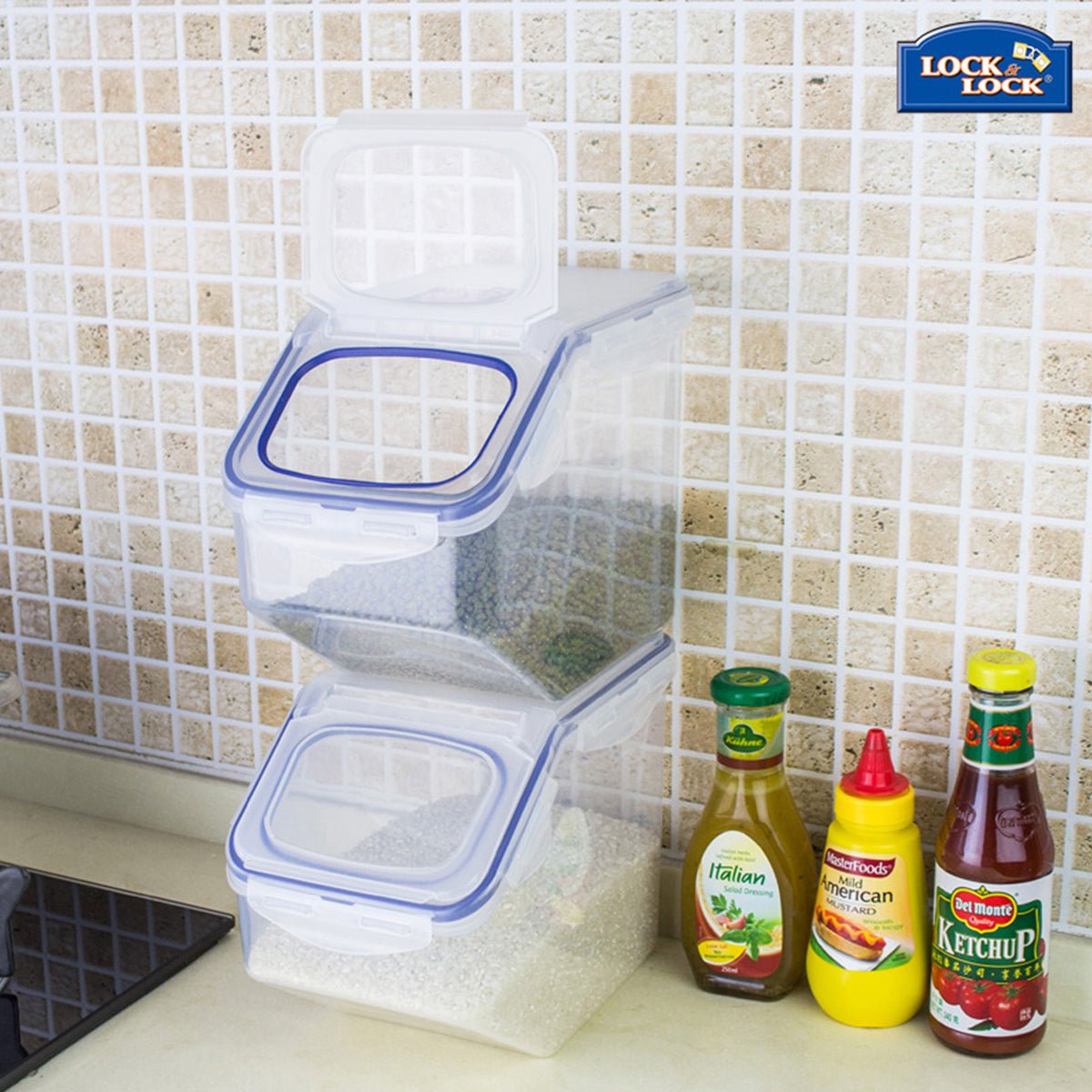 Classic 2pc Rectangular Tapered Blue Food Container Set 10L - Versatile Storage for Your Needs-4